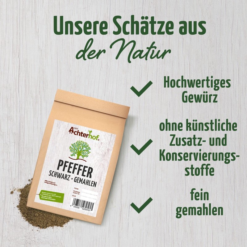 Pepper Black Ground 100 g | Finest Pepper Black and