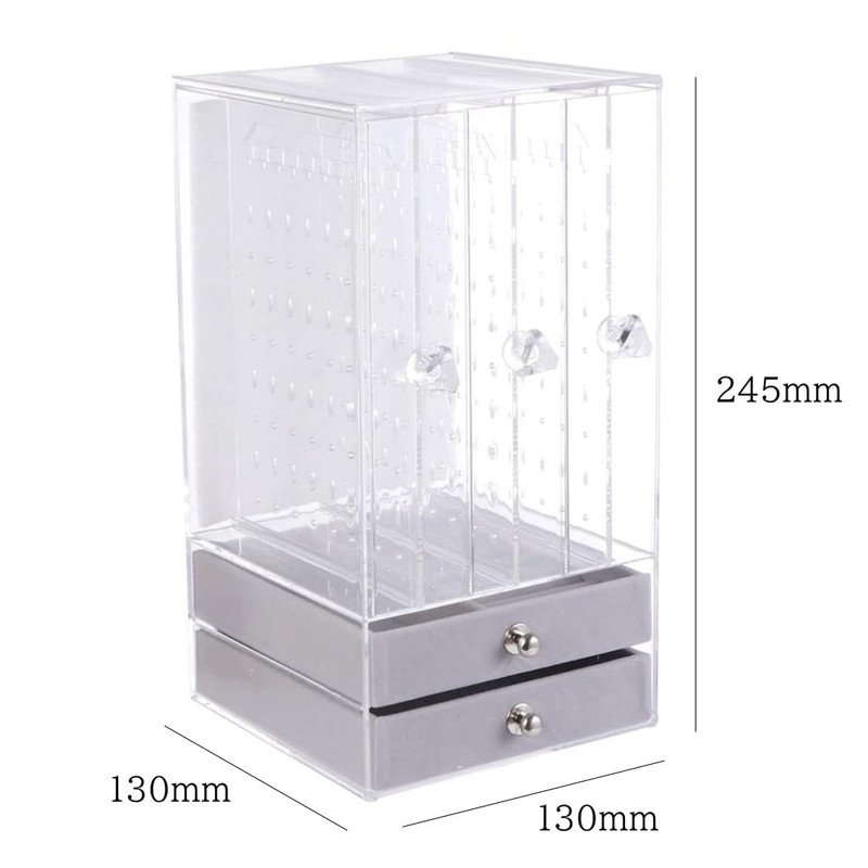 HappyHome Earrings Display Storage Case Vertical Hanging 3 Drawer Jewelry