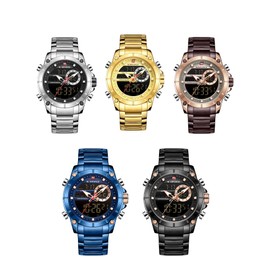 Men Watch Quartz Movement Digital Chronometer Analog Business Sports Casual Wrist Watch