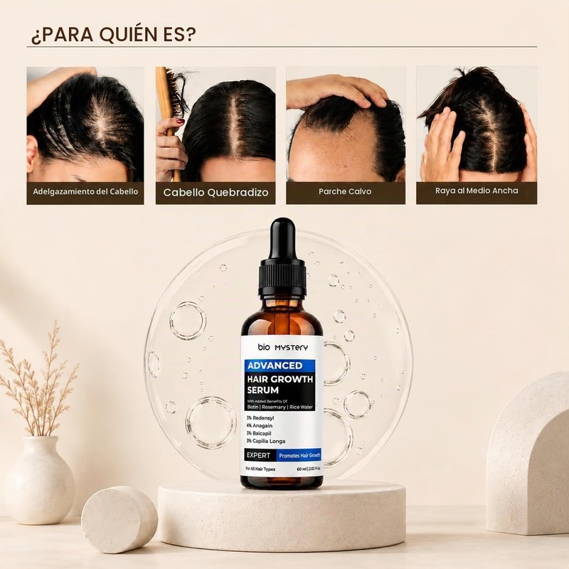 Sérum Crecimiento Cabello Bio Mystery BMAHGS60 – 3% Redensyl, 4%