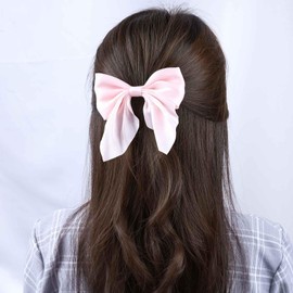 Erimberate Bohemian Pink Bow Hair Clips Bow Tie Hair Barrettes Pink Bow Hair Clip Barrette Large Bow Hair Clip Bow Headpiece Hair Accessories for Women and Girls