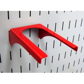 Wall Control 10-HH-3050 R 2" Handle Pegboard Bracket Slotted Metal Pegboard Hook for Wall Control Pegboard Only, Red