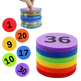 ForTomorrow Carpet Markers with Numbers - 36 Pcs 4" Classroom Sitting Carpet Dot Number 1-36, Floor Rug Circles Marker Spot for Preschool Kindergarten Elementary