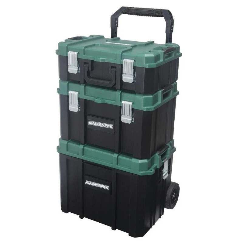 Masterforce 21" Polypropylene Interlocking Suitcase Tool Box IP65 Waterproof Garage