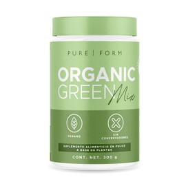 Pure Form Organic Green Mix – Mezcla en polvo de Frutas, Verduras y Probióticos, 60 porciones