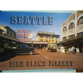 6.00 BEAUTIFUL POST CARD  OVER THE PIKE'S PLACE MARKET SEATTLE WASHINGTON.