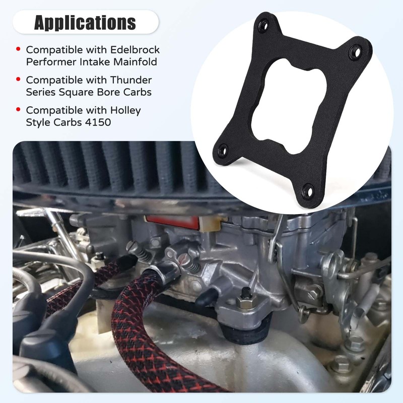 Atesilor 9265 Square Bore Carburetor Heat Insulator Gasket Spacer with