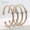 Dorriss Cable Cuff Bracelets, Twisted Wire Composite Bracelet Bangles, Stainless