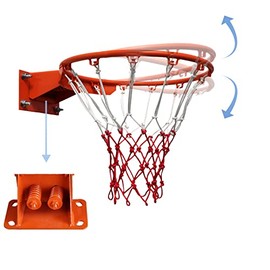 Basketball Rim Replacement, Double Spring Reinforced Heavy Duty Breakaway Wall Mounted Basketball Rim 18in Outdoor and Indoor Can Dunk