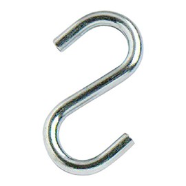 Merriway BH01895 (5 Pcs) BZP Steel Kitchen S-Hook, 38 x 3.4mm (1.1/2 inch x 1/8 inch) - Pack of 5 Pieces