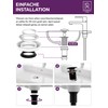 Black Sink Drain Fitting with Overflow - Pop Up Drain