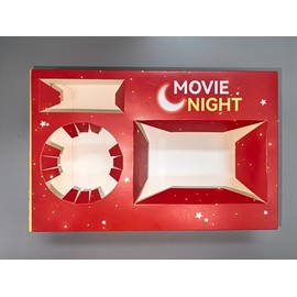 RAYMEA 24Pcs Movie Night Supplies Disposable Paper Movie Snack Trays (12ct) and Retro Style Large Capacity Popcorn Bags(12ct), Drink & Candy Snack Boxes for Cinema Family Birthday Parties