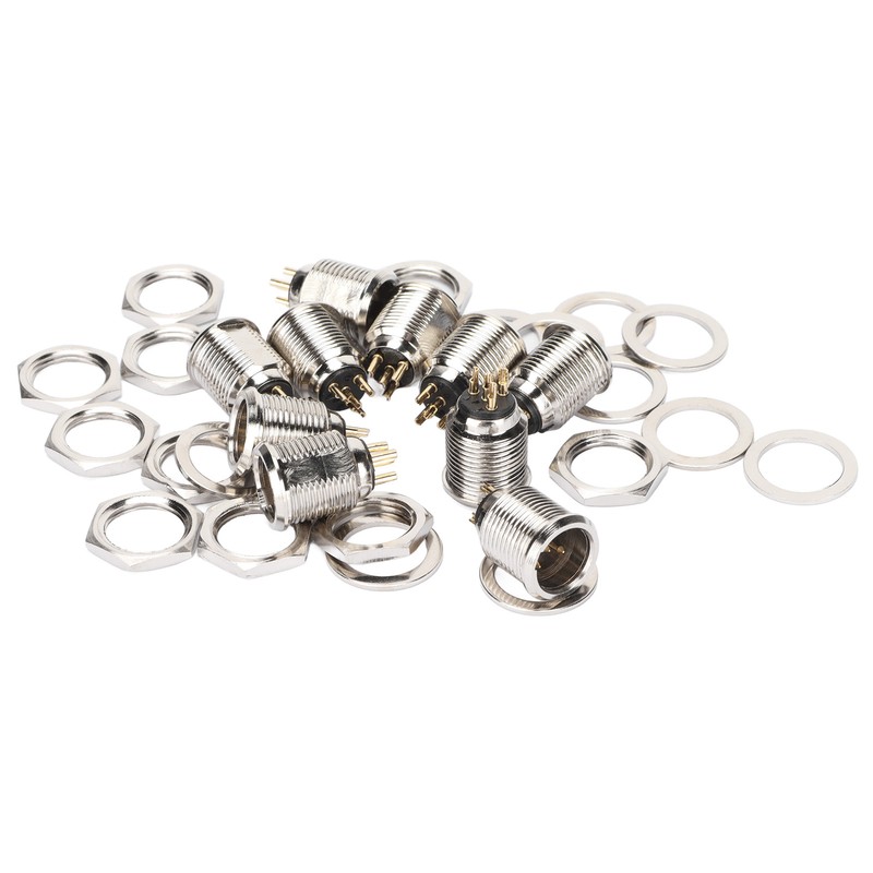 10Pcs XLR Male Socket 4 Pin Metal Panel Mount Male