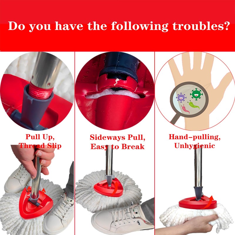 Upgraded Spin Mop Base Replacement Head Compatible with O-Cedar RinseClean