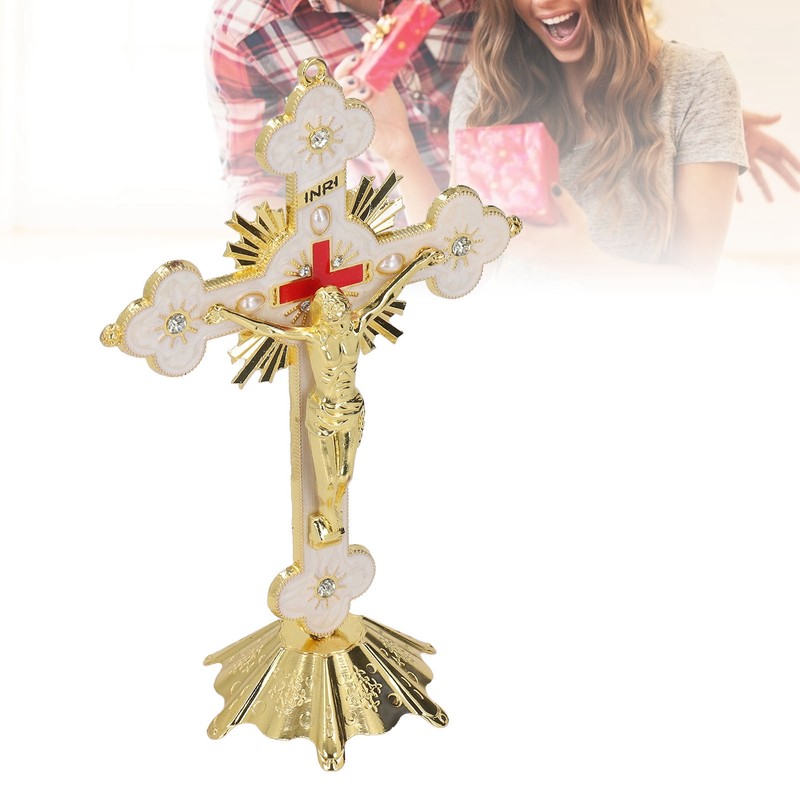 Metal Enamel Crosses Enamel Coating Anti Rust Gold White Crosses