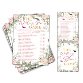 Bridal Shower Games - The Wedding Shoe Game Wedding Party Game - Boho Floral Greenery Bachelorette/Engagement Party Supplies Activities - Pack of 30 Game Cards (A11)