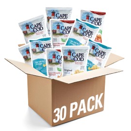 Assorted Cape Cod Variety Pack, 30 Pack, Original Sea Salt, Mesquite Barbecue, Sea Salt and Vinegar Chips, 10 Of Each Flavor