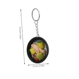 Parliky 4pcs Mini Food Keychain Realistic Miso Soup Pendant Cute Imitation Food Key Ring for Bag Backpack School Graduation Birthday