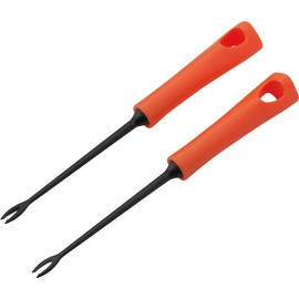 Shimomura Planning 43870 Pick Fork, Width 0.9 x Depth 0.8 x Total Length 7.9 inches (2.3 x 2.1 x 20 cm), Dishwasher Safe, Set of 2, Orange