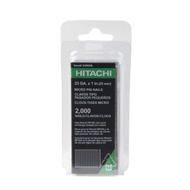 Hitachi 23002S 1-Inch x 23-Gauge Electro-Galvanized Headless Pins, 2000-Pack