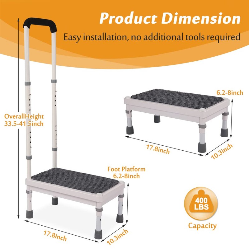 Step Stool with Handle for Elderly Adults, High Beds Steps