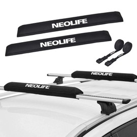 WONITAGO Soft Roof Rack Pads with Two 15 Ft Tie Down Straps for Surfboard, SUP Paddleboard, Snowboard, 34inch (Pair) Black