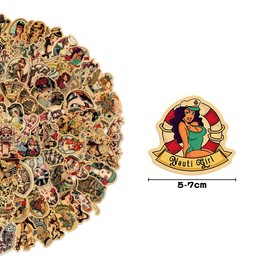 Lotsdonxia Vintage Sailing Seaman Graffiti Sticker Set - 100pcs Waterproof Stickers for Luggage, Boxes, Cups, Skateboards & DIY Decoration