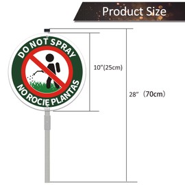 FKNSGR Do Not Spray Sign with 2.3 Foot Stake, Aluminum，Bilingual Plant Sign in English and Spanish, UV Protected, Fade Resistant