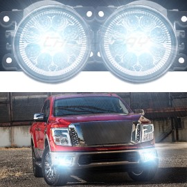 CHUSYYRAY LED Fog Light Lamp Fit Nissan Titan 2016 2017 2018 2019 Factory Replacement PAIR