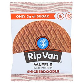 Rip Van Wafels, Snickerdoodle, Healthy Snacks, Non-GMO, Low Sugar, Keto Friendly, 1.16 Oz (Pack of 12)
