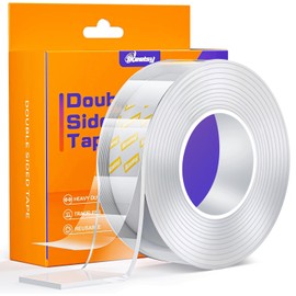 Upgraded Double Sided Tape Heavy Duty,1.18" x 198”,Extra Large Nano Double Sided Adhesive Mounting Tape,Clear & Tough Sticky Poster Wall Tape,Multipurpose Tape Picture Hanging Strips for Home Office