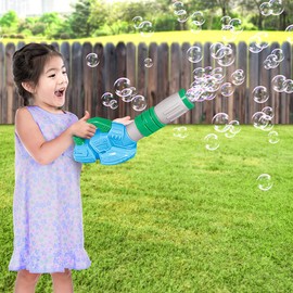 ArtCreativity Bubble Leaf Blower for Toddlers, with 3 Bottles of Bubble Solution and 3 Wands, Fun Bubbles Blowing Machine Toys for Kids, Great Birthday Gift for Boys and Girls, Blue & Green