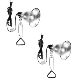 Simple Deluxe 2-Pack Clamp Lamp Light with 5.5 Inch Aluminum Reflector up to 60 Watt E26 (no Bulb Included) 6 Feet 18/2 SPT-2 Cord, Silver