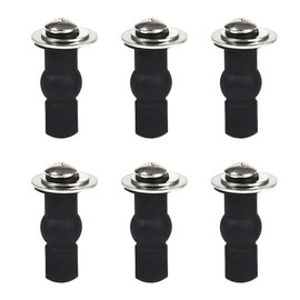 Hibbent 6 Pack Universal Toilet Seat Hinges Screw, Blind Hole fixings Expanding Rubber Top Fix Nuts Screws for Top Mounting Toilet Seat Hinges-3 Pairs (with One Expandable Ball)