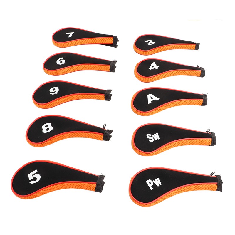 10 Pcs Golf Iron Head Cover Set with Zipper Golf