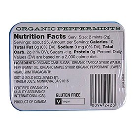 Trader Joe's Organic Pastilles Mints 40g (Peppermints, 6 Pack)