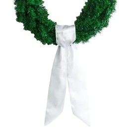 Christmas Wreath Sash for Front Door 4.5 W x 56 L White Wreath Sash Decoration Wreath Accessories for Outdoor Indoor Party Yard Doorway (1, White)