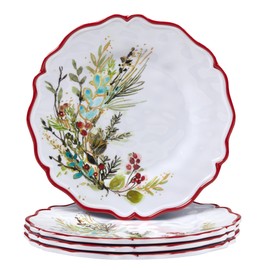 Certified International Christmas Gatherings 9" Melamine Salad/Dessert Plates, Set of 4.,