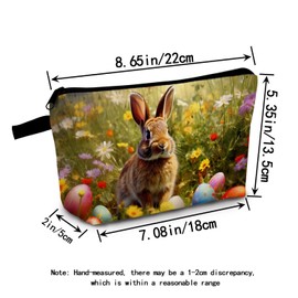 MoCaliduccious Easter Rabbit Cosmetic Bag Travel Makeup Pouch Toiletry Bag for Women Zipper Makeup Bag Small Toiletry Kit