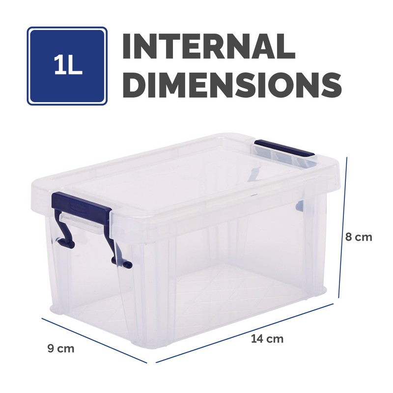 BANKERS BOX Storage Box 1L (6 Pack) - BPA-Free, Stackable
