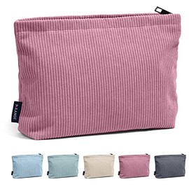 MAANGE Bolsa de Maquillaje Bolsa de Cosméticos de Pana Cosmetiquera para Maquillaje Pequeña Cosmetiquera para Viajar Bolsa para Maquillaje Versátil Portátil(ROSA)