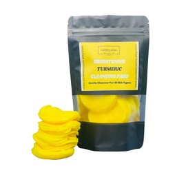 Turmeric Kojic Brightening Face Pads, Turmeric Cleansing Pads, Gentle Cleanser for All Skin Types, Dark Spots, Acne, 20ct