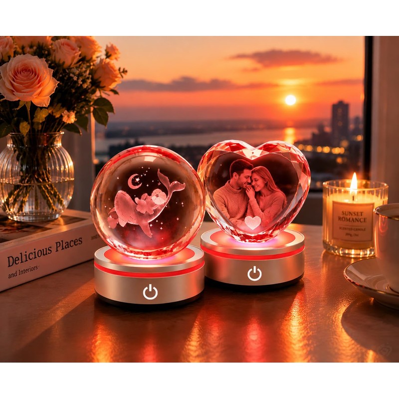 Silver Round LED Light Base Multicolor Display Stand (Two packs)