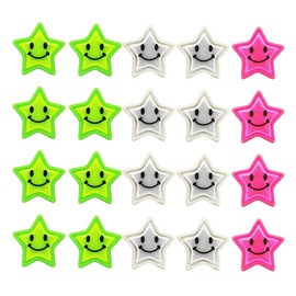 MEISO Pack of 20 Bicycle Spokes Bike Spoke Clicker, Colourful Bicycle Spoke Spoke Reflective Star Reflectors, Bicycle Safety Accessories, Night Bicycle Decoration Clip