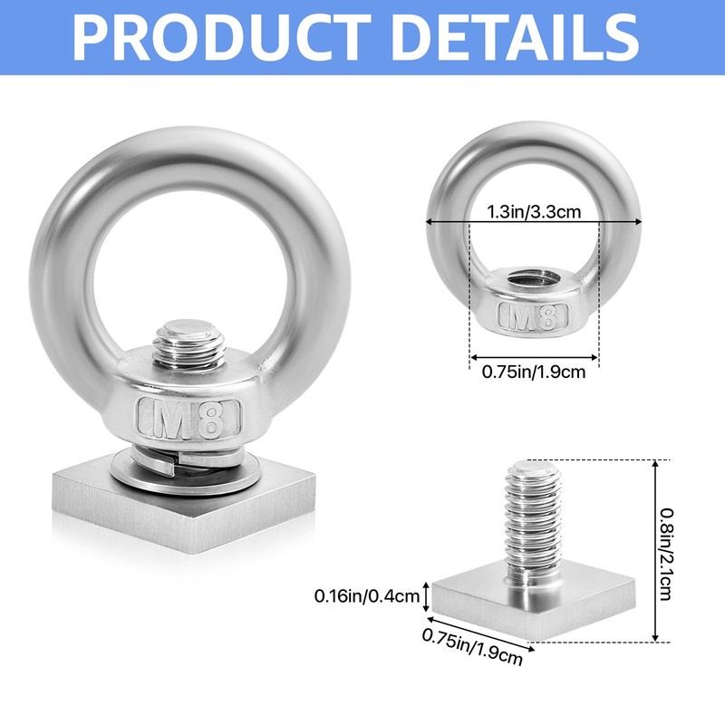 Aemygo 8 Sets T Track Bolt, Heavy Duty T Track