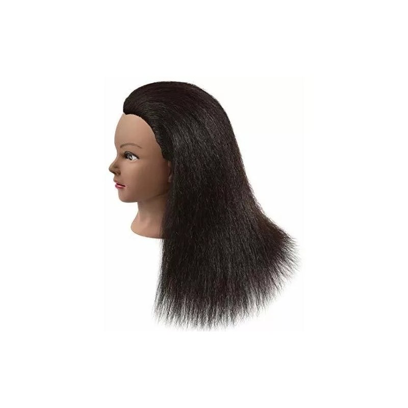 RONGXIHAIR Maniqui Cabeza Cabello Natural Negro 55 Cm Rongxihair