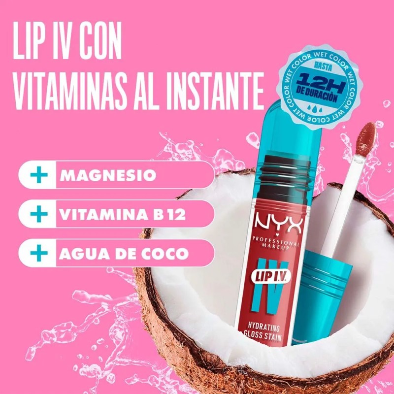 NYX PMU Lip IV, Gloss Serum con hidratación efecto tinta