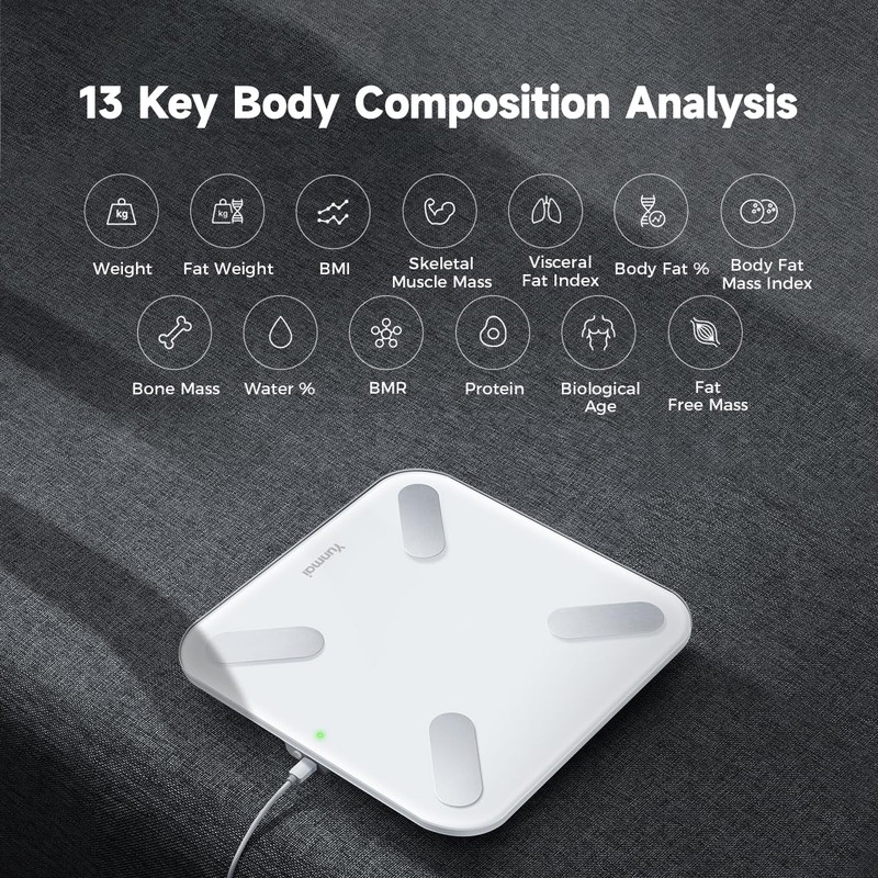 Yunmai Smart Scale with BMI, Body Fat, Muscle Mass, Digital