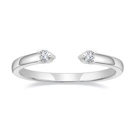 Titaniumcentral Women's Narrow Open Adjustable Ring Cubic Zirconia Petite Simple Promise Rings Wedding Rings Engagement Rings, Non-precious metal, Cubic Zirconia