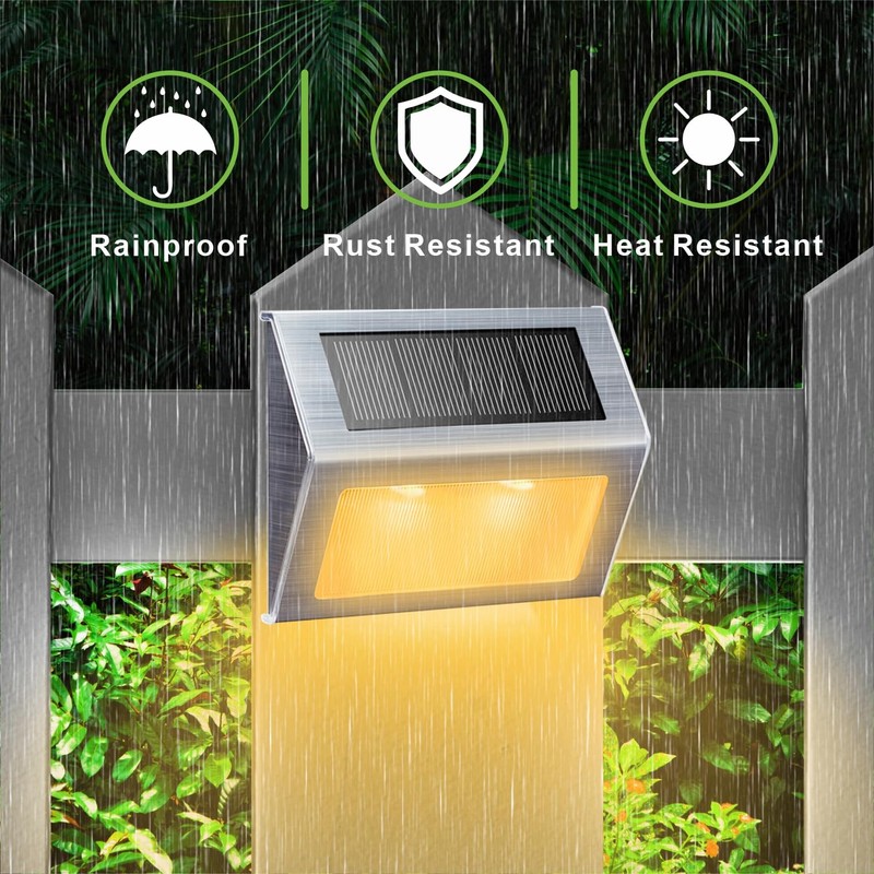 XLUX Solar Lights for Steps Decks Pathway Yard Stairs Fences,
